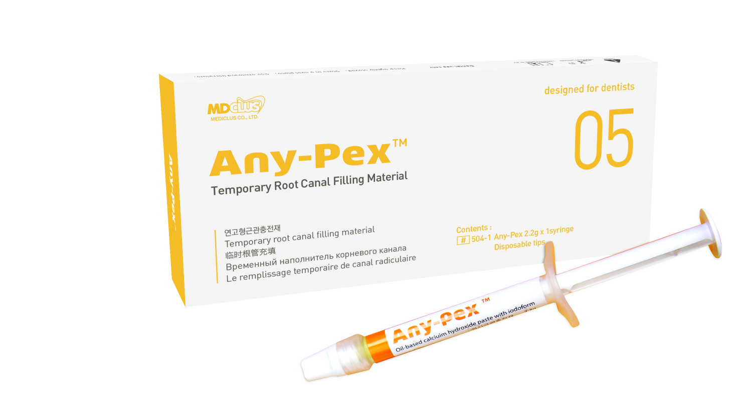 Any Pex Oil-Based Calcium Hydroxide with Iodoform Temporary Root Canal Filling Material