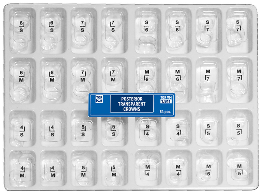 Posterior Transparent Crowns 64 pcs 1.911