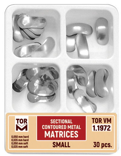 Sectional Contoured Metal Matrices, small 30 pcs. 1.1972